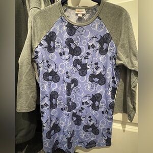 LuLaRoe. Size small. Minnie Mouse. Randy style. Purple with gray sleeves
